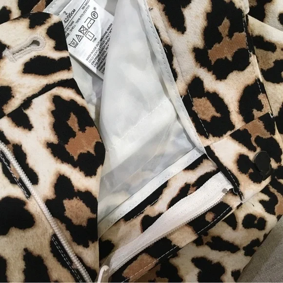 Banana Republic avery trouser ankle pants animal print leopard brown size 2 new - Picture 8 of 10